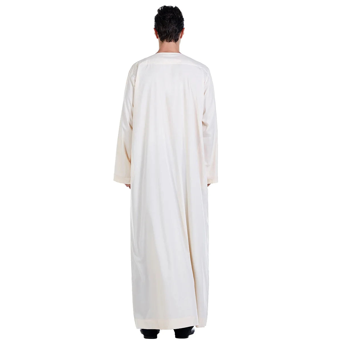 Men Abaya Solid Muslim Long Sleeve Button Dress Pakistan Islam Clothing Jubba Thobe Saudi Arabia Kleding Kaftan Oman Qamis Homme