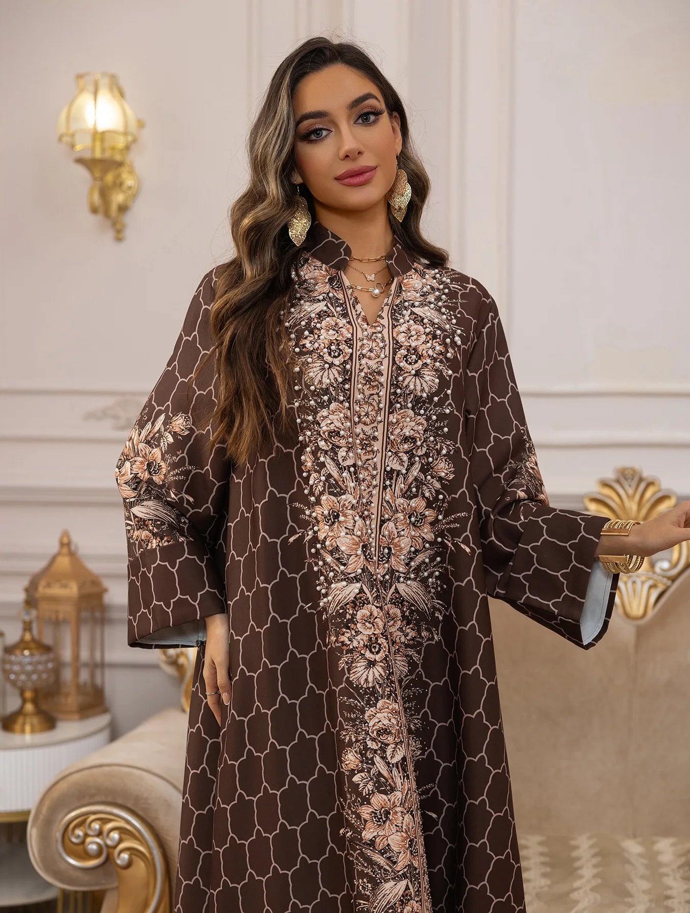 Muslim Dress Women Abaya Eid Diamond Party Dresses Arab Long Robe Print Abayas Dubai Morocco Kaftan Islam Jalabiya Vestidos 2026