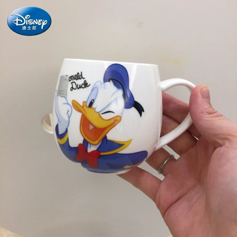300ML Disney Mickey Mouse Minnie Mouse Coffee Mugs Cute Cartoon Donald Milk Mugs Creative Fashion Mugs Handle Kids Water Cup