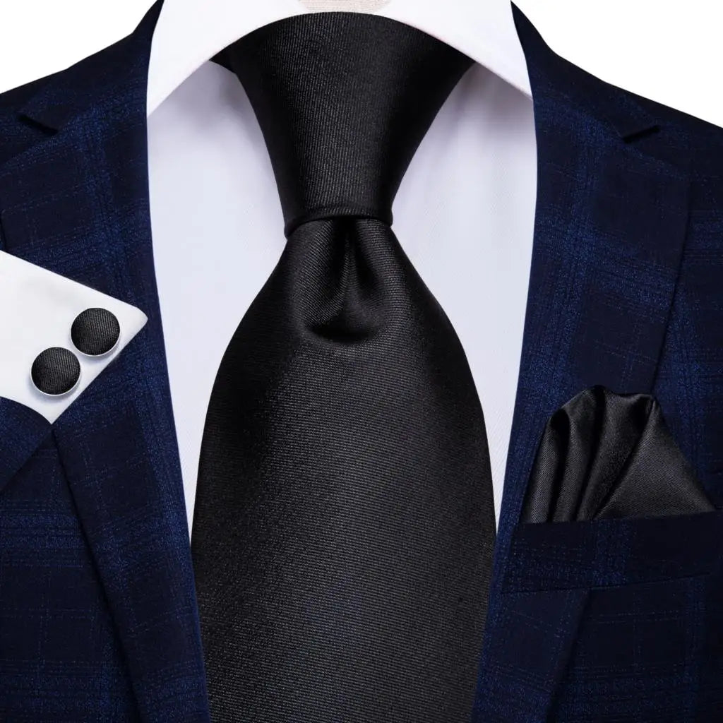 Hi-Tie Solid Purple Navy 100% Silk Men's Tie Neck Red Ties Ties for Men Formal Business Luxury Wedding Neckties Gravatas