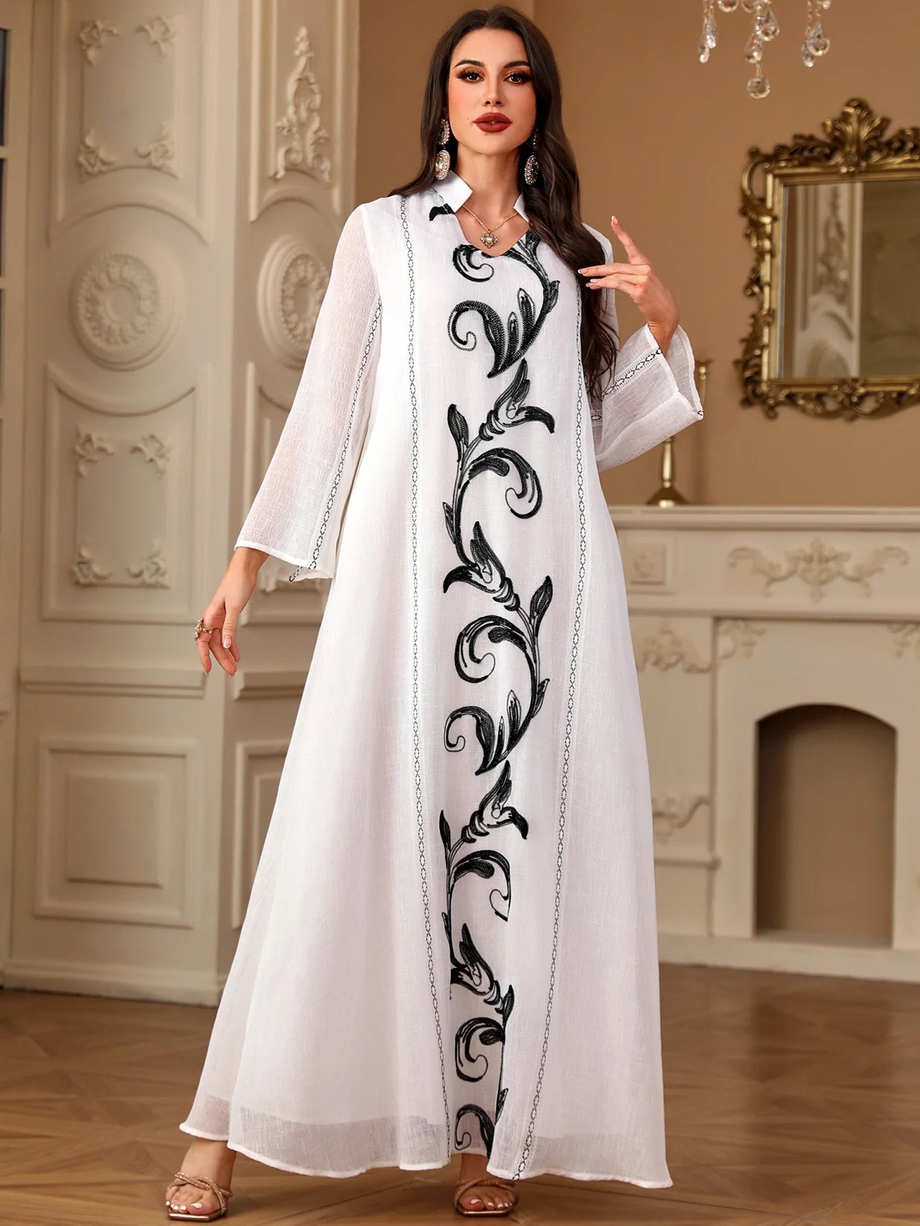 Muslim Women Embroidery Dress Patchwork Vestidos Ramadan Eid Long Robe Morocco Kaftan Dubai Abayas Party Dresses Jalabiya 2025