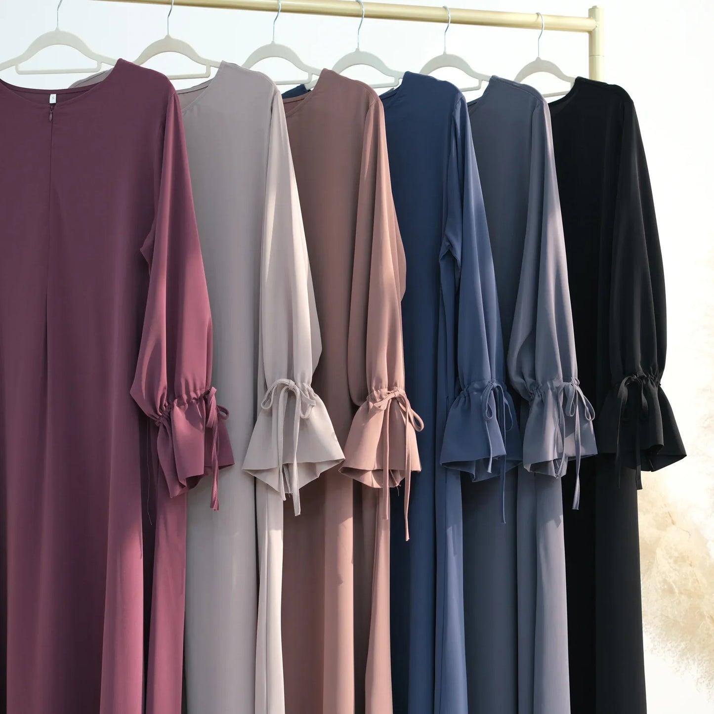 Eid Muslim Dress for Women Abaya Bow Jalabiya Ramadan Lace Up Vestidos Largos Islam Arab Long Robe Morocco Dubai Kaftan 2025