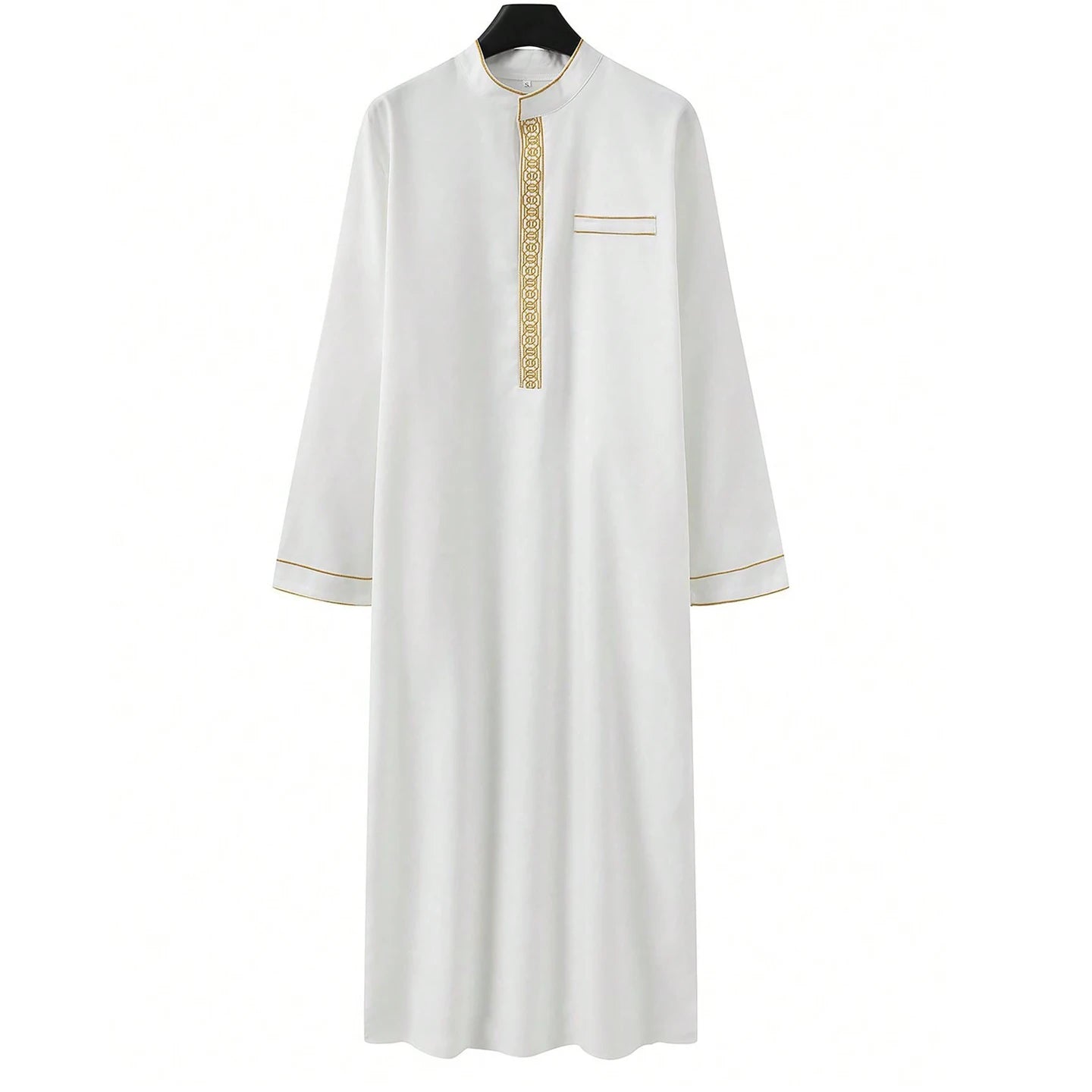Muslim Men's Robes Loose Embroidered Robes Arabic Thobe Ethnic Style Traditional Casual Thawb Islamic Prayer Clothes Moroccan Dr