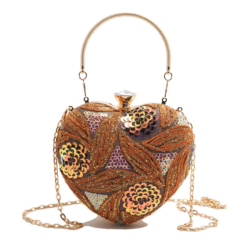 Women's Handbag2025New European and American fashion sequin shoulder baginsInternet Celebrity Retro Handheld Evening Bag