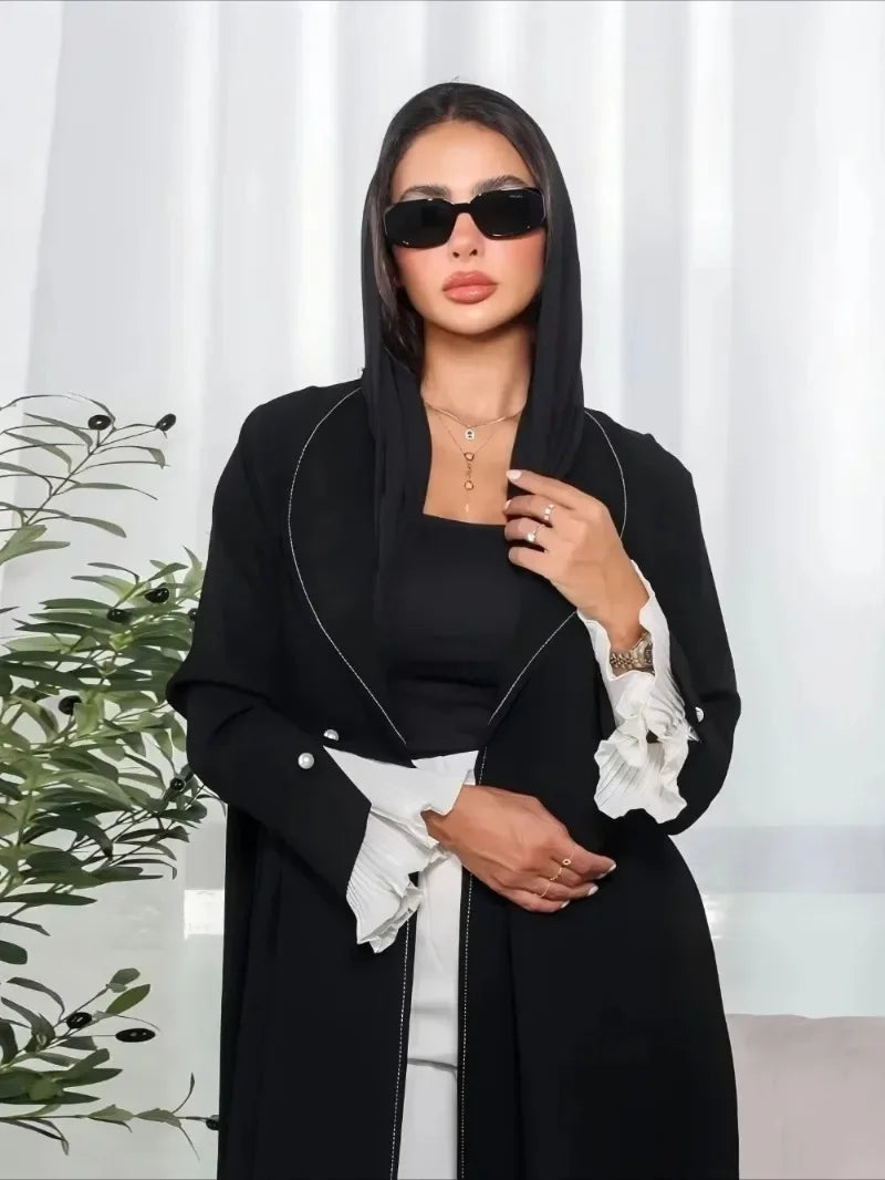 Eid Muslim Abaya for Women Dress Split Morocco Party Dresses Ramadan Print Pleated Abayas Kaftan Islam Dubai Arab Long Robe 2024