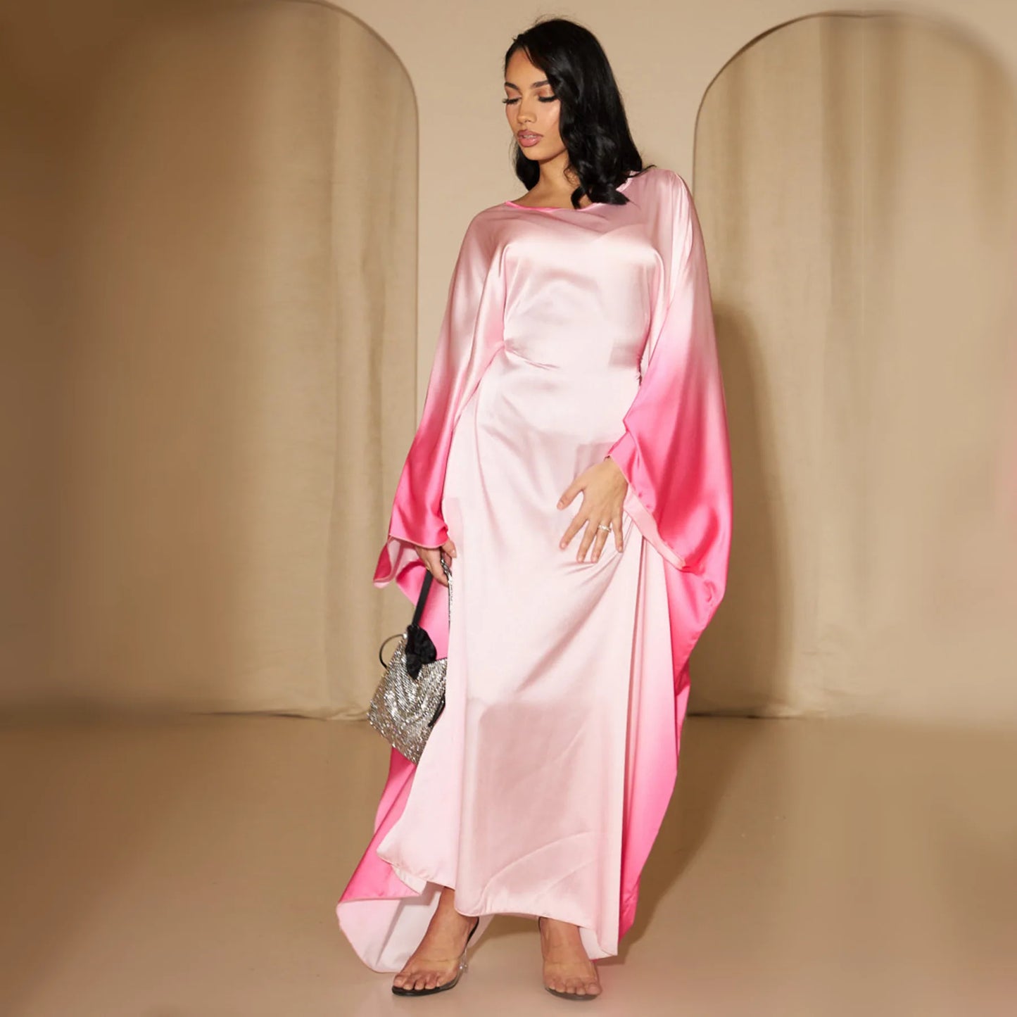 Eid Muslim Party Dress for Women Ramadan Bat Sleeve Abaya Long Dress Morocco Kaftan Vestidos Largos Dubai Robe Jalabiya 2024
