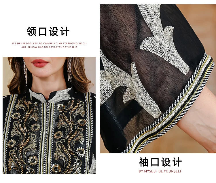 Women Party Dress Abaya Dubai Eid Muslim Mesh Embroidery Jalabiya Ramadan Dresses Morocco Kaftan Vestidos Largos Arab Long Robe