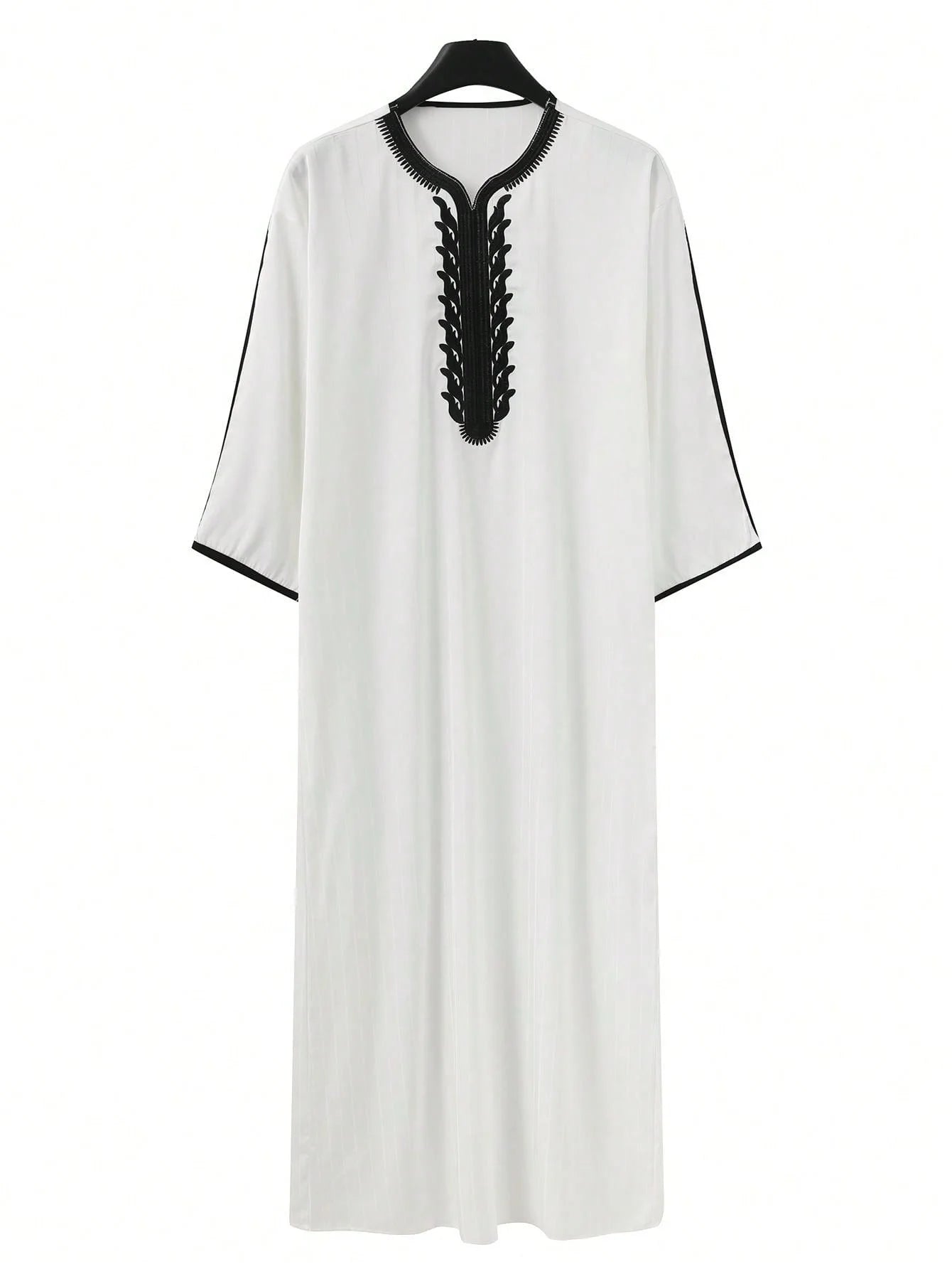 Moroccan Hand Embroidered Islam Kaftan Muslim Men's Clothing Loose Breathable Djellaba Abaya Thobe Summer Caftan