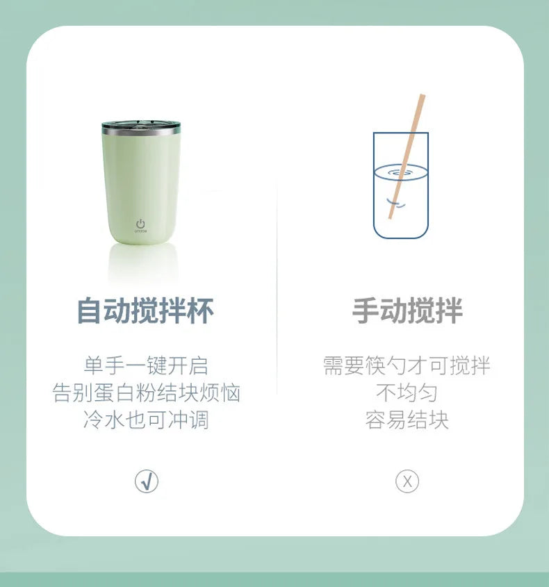 350ml Self-Stirring Mug Stainless Steel Thermal Insulation USB Rechargeable Auto Magnetic Mug Waterproof Self Mixing Coffee Cup