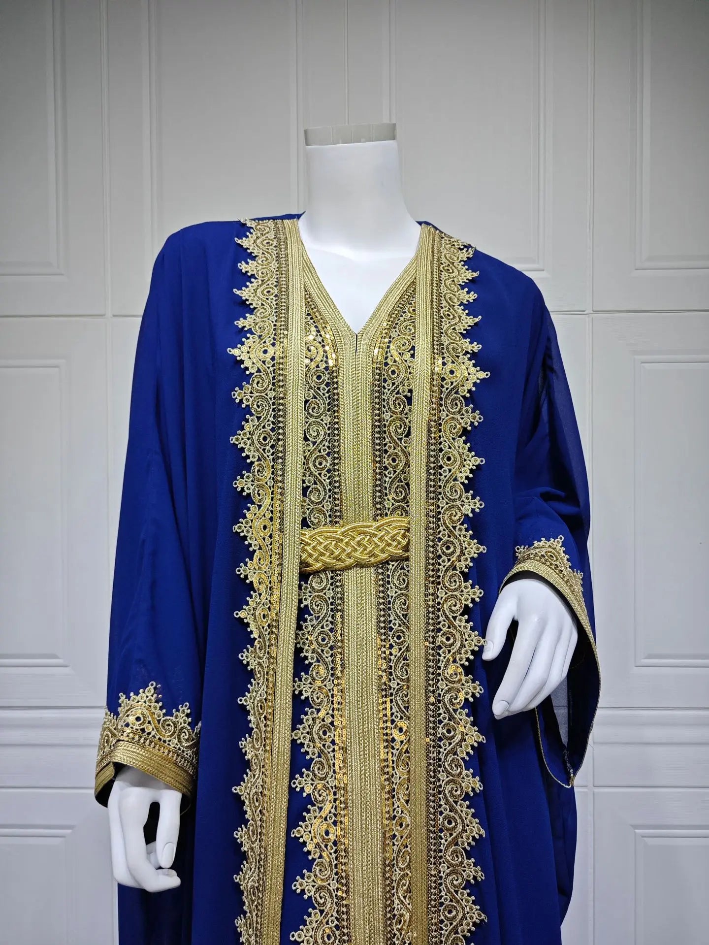 Eid Women Abaya Dress Muslim 2 Piece Set Cardigan with Inner Dress Lace-up Robe Caftan Robe Jalabiya Ramadan Morocco Kaftan 2025