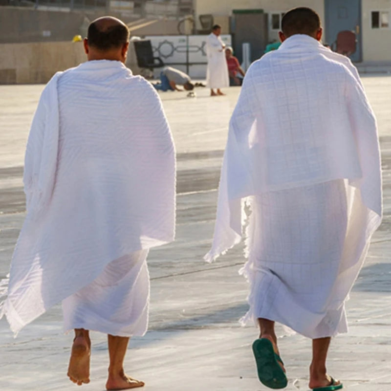 Ihram Pilgrimage Towel for Arab Mecca Hajj Clothes Men Islamic Ramadan Prayer Worship Costumes Shawl Jubba Thobe