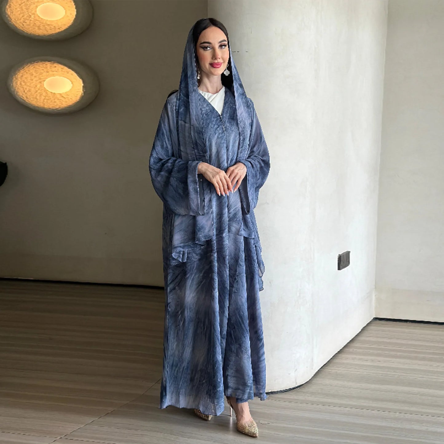 Eid Abaya for Women Print Cardigan Scarf Set Muslim Dresses Ramadan Morocco Dubai Jalabiya Kaftan Vestidos Arab Long Robe 2025