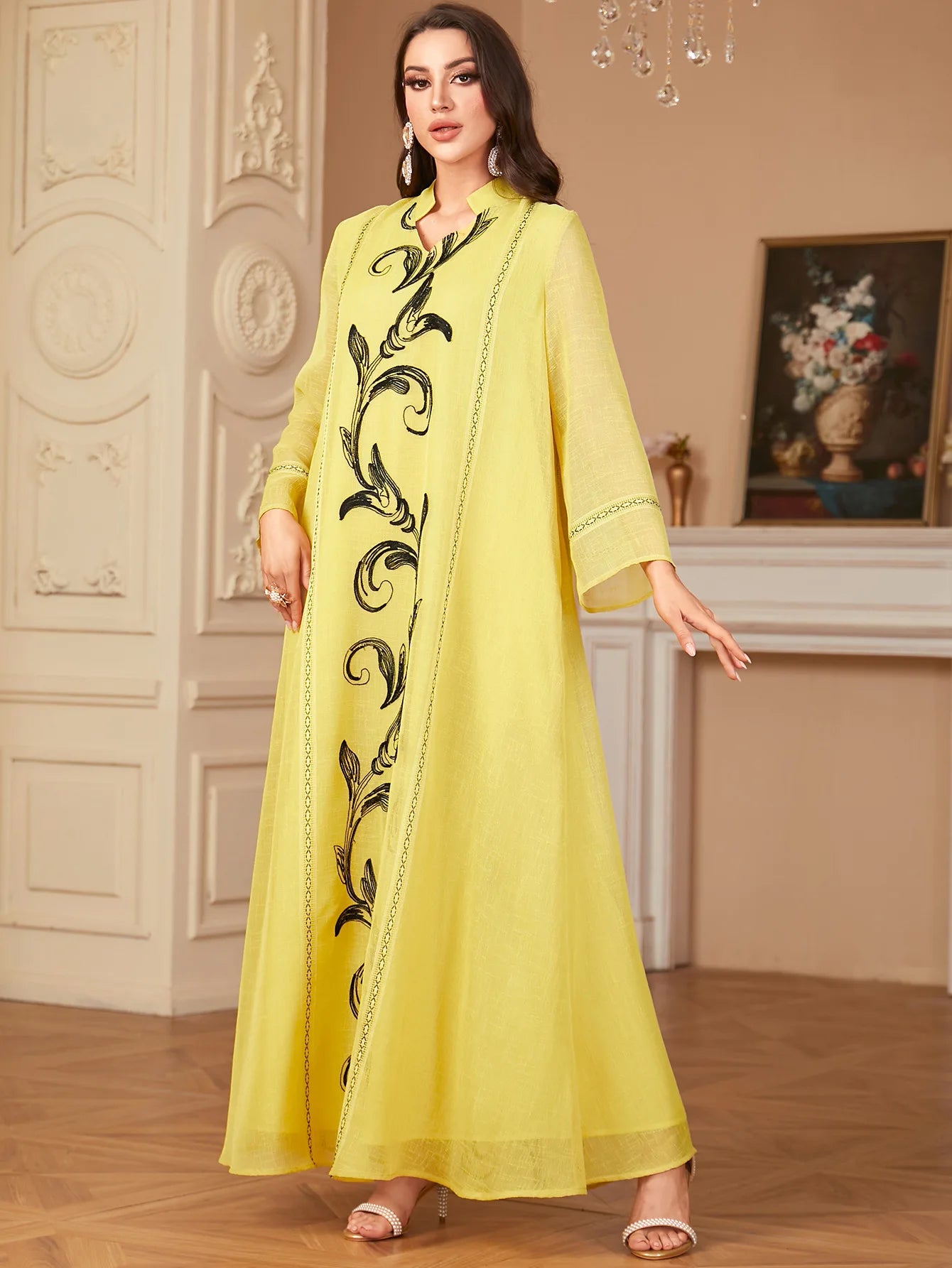 Muslim Women Embroidery Dress Patchwork Vestidos Ramadan Eid Long Robe Morocco Kaftan Dubai Abayas Party Dresses Jalabiya 2025
