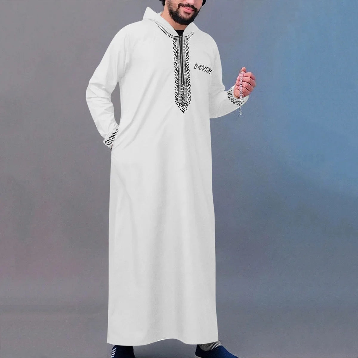2026 Men's Traditional Muslim Clothing Eid Middle East Jubba Thobe Men Thobe Arab Muslim Robes with Short Sleeves Husband Gift