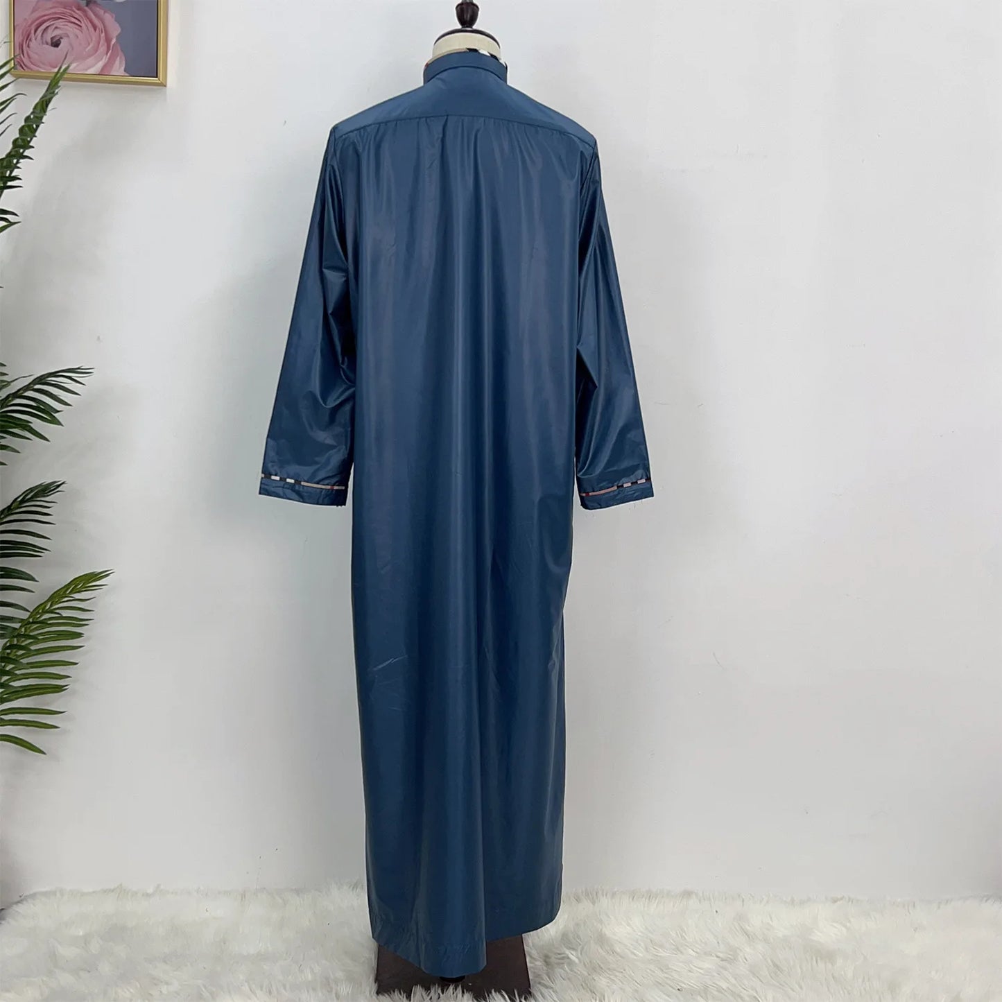Eid Ramadan Jubba Thobe Muslim Dress for Men Long Robe Dubai Abaya Turkey Kaftan Islam Clothing Daffah Dishdasha Djellaba Prayer