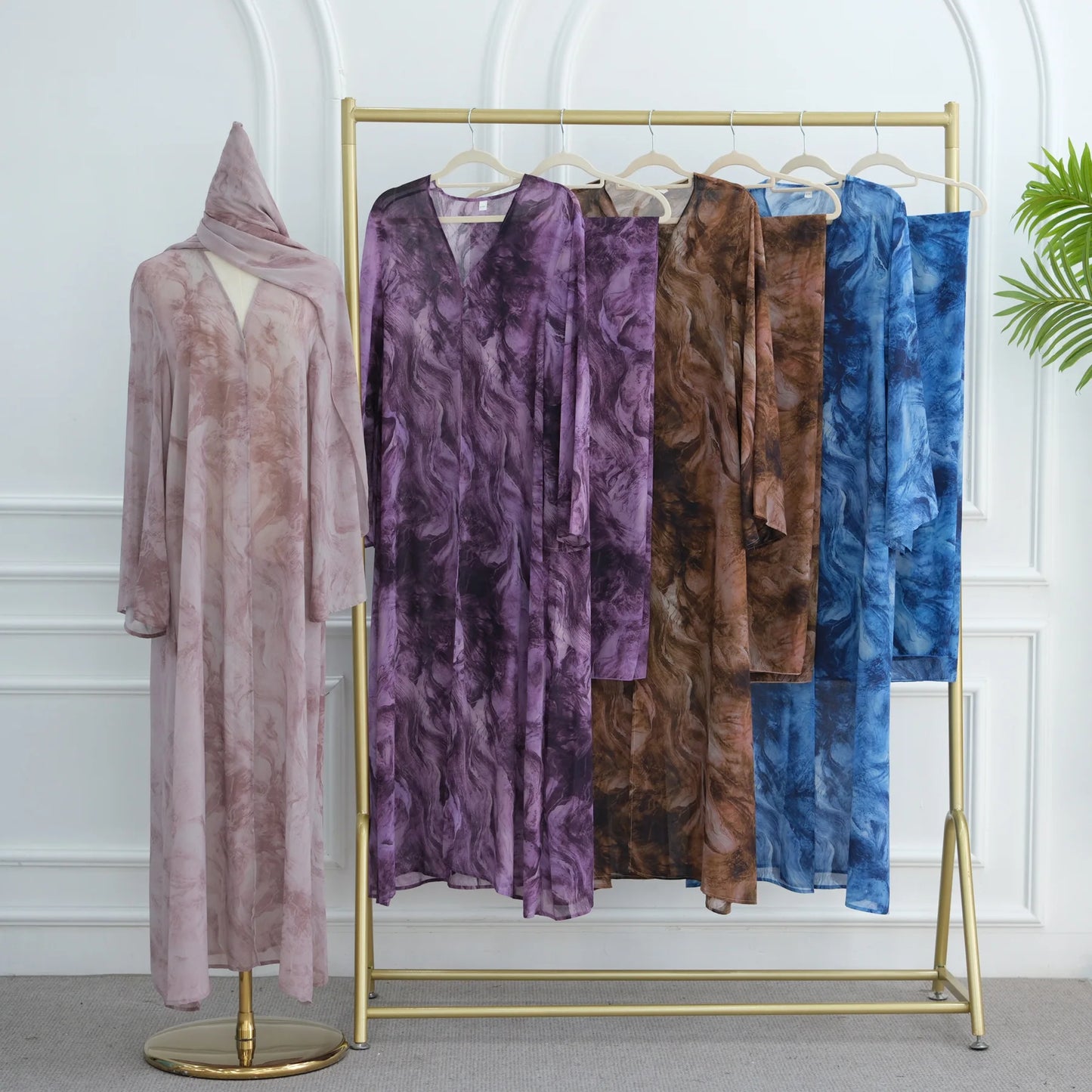 Eid Abaya for Women Print Cardigan Scarf Set Muslim Dresses Ramadan Morocco Dubai Jalabiya Kaftan Vestidos Arab Long Robe 2025