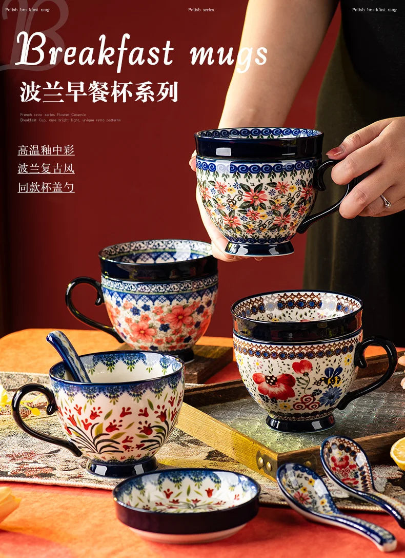 Hand-painted Mugs Creative Drinkware Coffee Milk European Breakfast Mugs