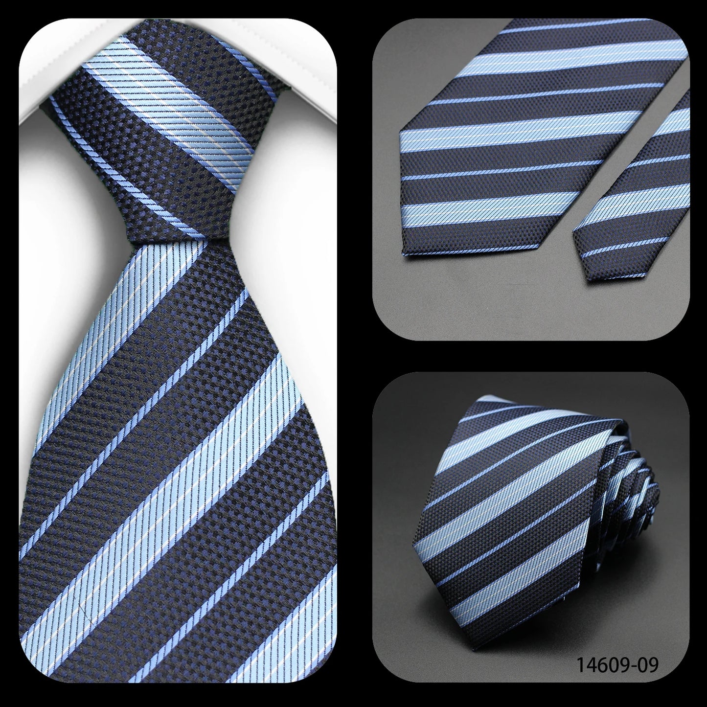 Tie Gravatas Fashion Wholesale Woven Striped Necktie Wedding Accessories Blue Man Fit Group Party Office Neck Ties