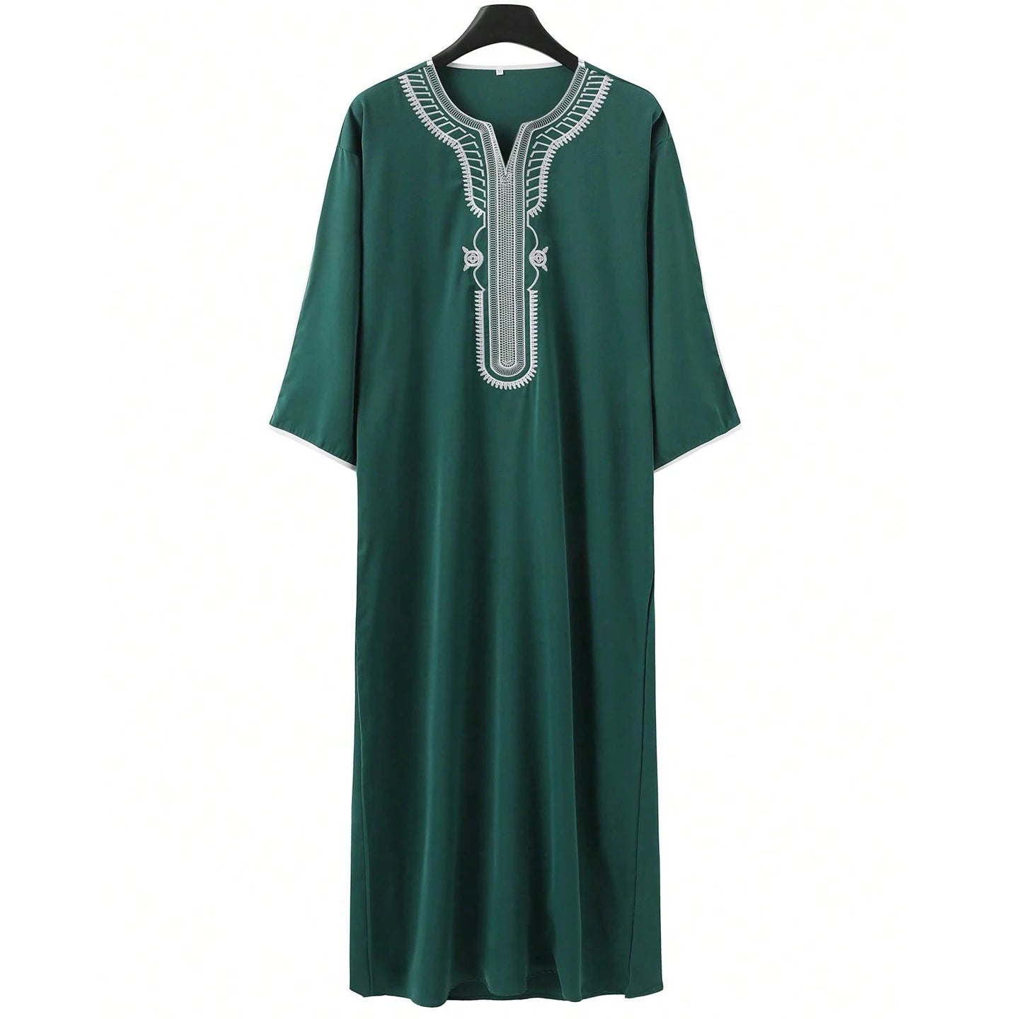 Arab Muslim Men's Robe  Ethnic Style Embroidered Moroccan Style Casual Traditional Islamic Thobe Long Dress Prayer Gown
