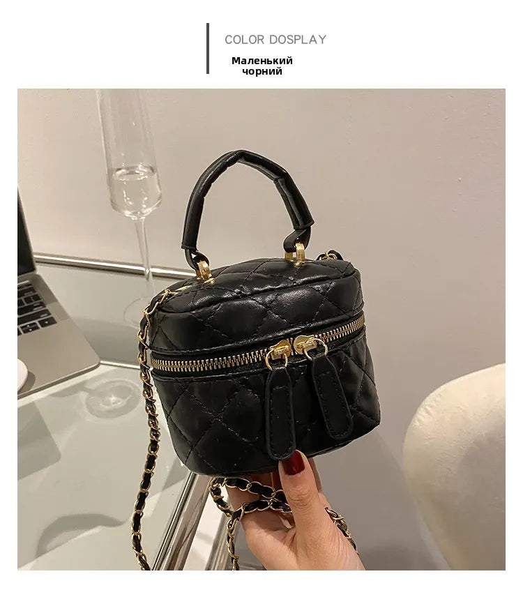 Trendy  Buet Handbag Women's Crossbody Bag Luxury Feel Small  Design Handbag Soft PU Leather Zipper Closure Casual