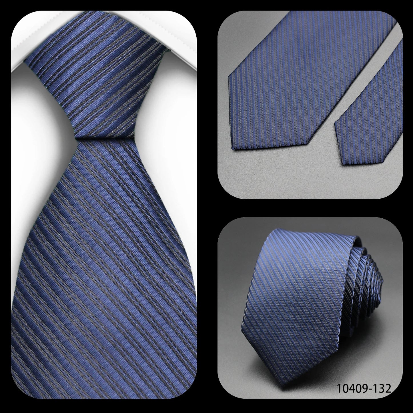 Tie Gravatas Fashion Wholesale Woven Striped Necktie Wedding Accessories Blue Man Fit Group Party Office Neck Ties