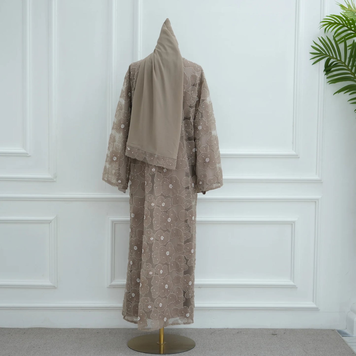 Eid Women Abaya Muslim Cardigan Dress Beading Flower Jalabiya Ramadan Vestidos Largos Islam Arab Long Robe Morocco Kaftan 2026