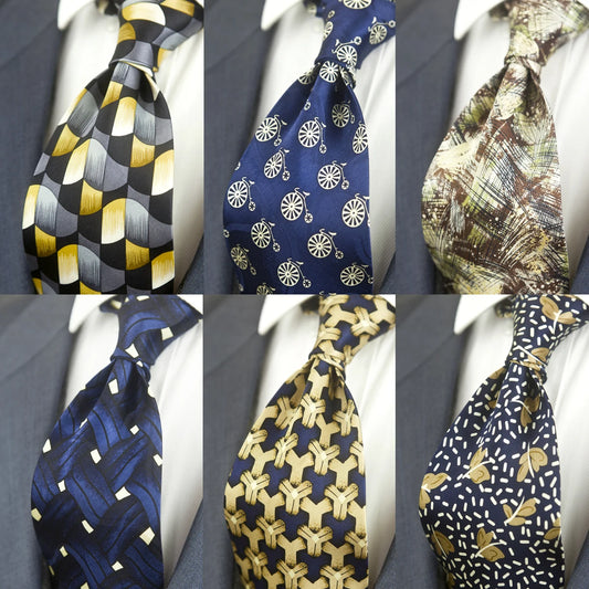 Printed Ties Vintage Pattern Abstract Character Multicolor 10 CM Mens Necktie 100% Silk Printing Handmade Unique