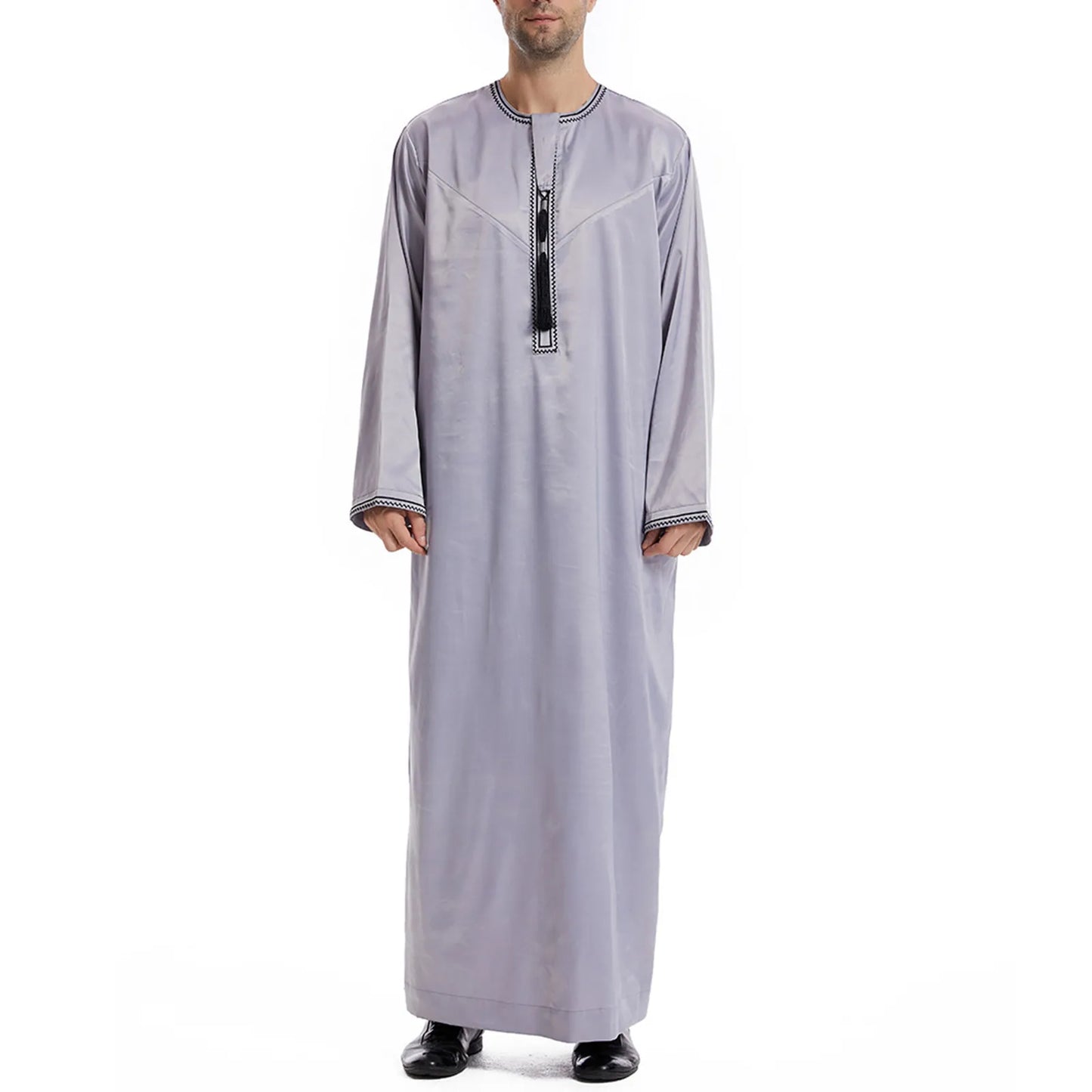 Men'S Muslim Robe Men Pullover Dress Abaya Daffah Jubba Thobe Pakistan Saudi Arab Kaftan Islam Clothing Prayer Robe Afghan
