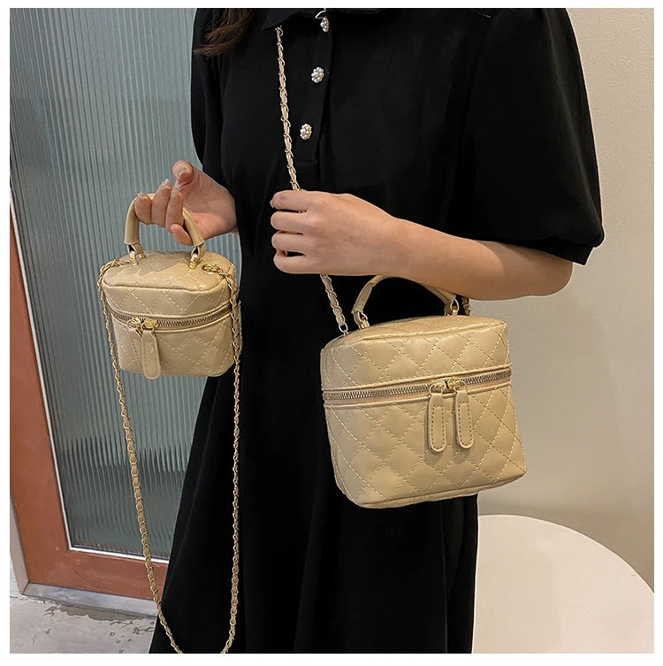 Trendy  Buet Handbag Women's Crossbody Bag Luxury Feel Small  Design Handbag Soft PU Leather Zipper Closure Casual