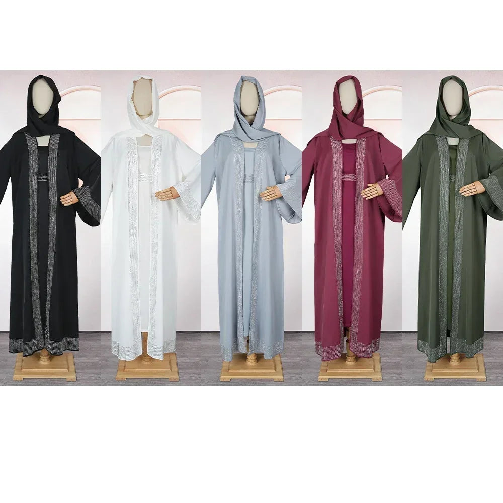 Muslim Modest Women Dress Jalabiya Eid Ramadan Arabic Long Robe Dubai Islam Morocco Kaftan Abayas Cardigan Dresses Outfits