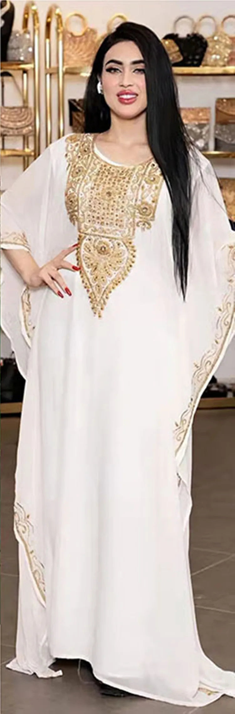 Ramadan Muslim Kaftan Abaya Dress Women Dubai Elegant Gowns Outfits African Chiffon Maxi Dress Boubou Robe Djellaba Femme