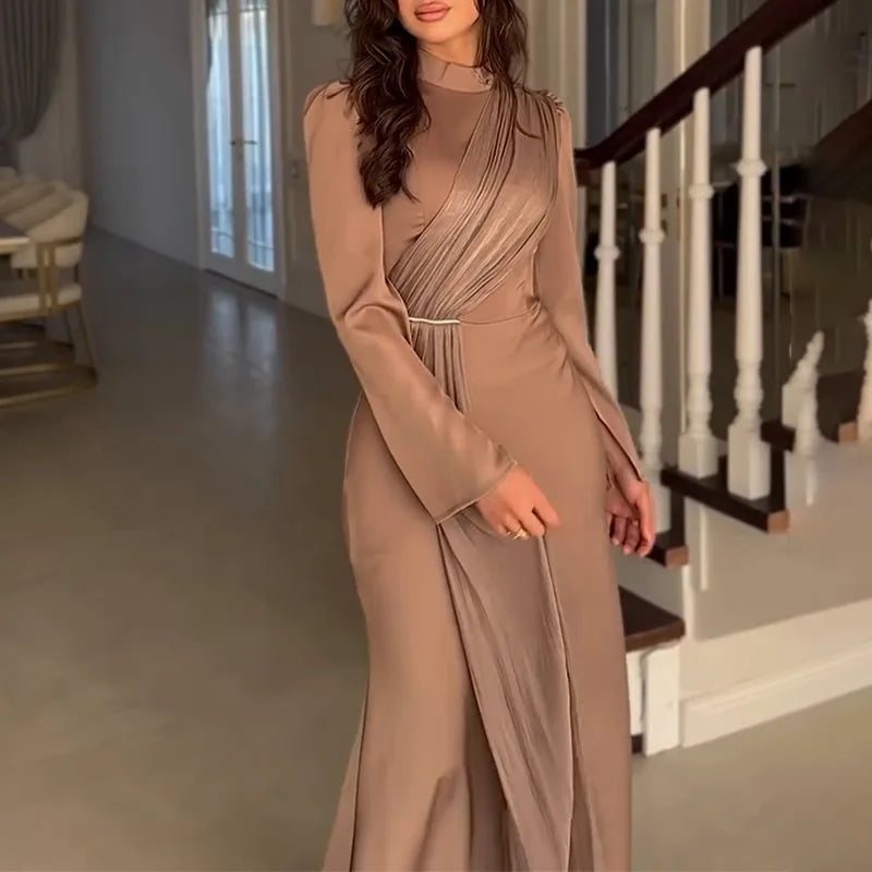 Muslim Long Dress Abaya Women Party Dresses Maxi Gown Jalabiya Folds Dubai Abayas Kaftan Islam 2025 Vestidos Ramadan Morocco