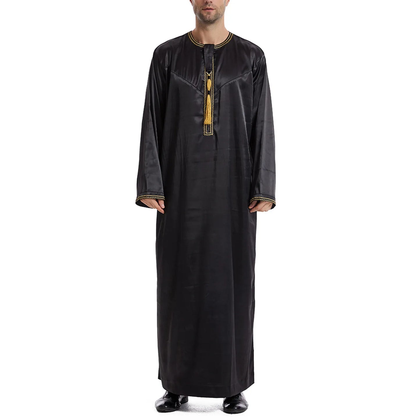 Men'S Muslim Robe Men Pullover Dress Abaya Daffah Jubba Thobe Pakistan Saudi Arab Kaftan Islam Clothing Prayer Robe Afghan