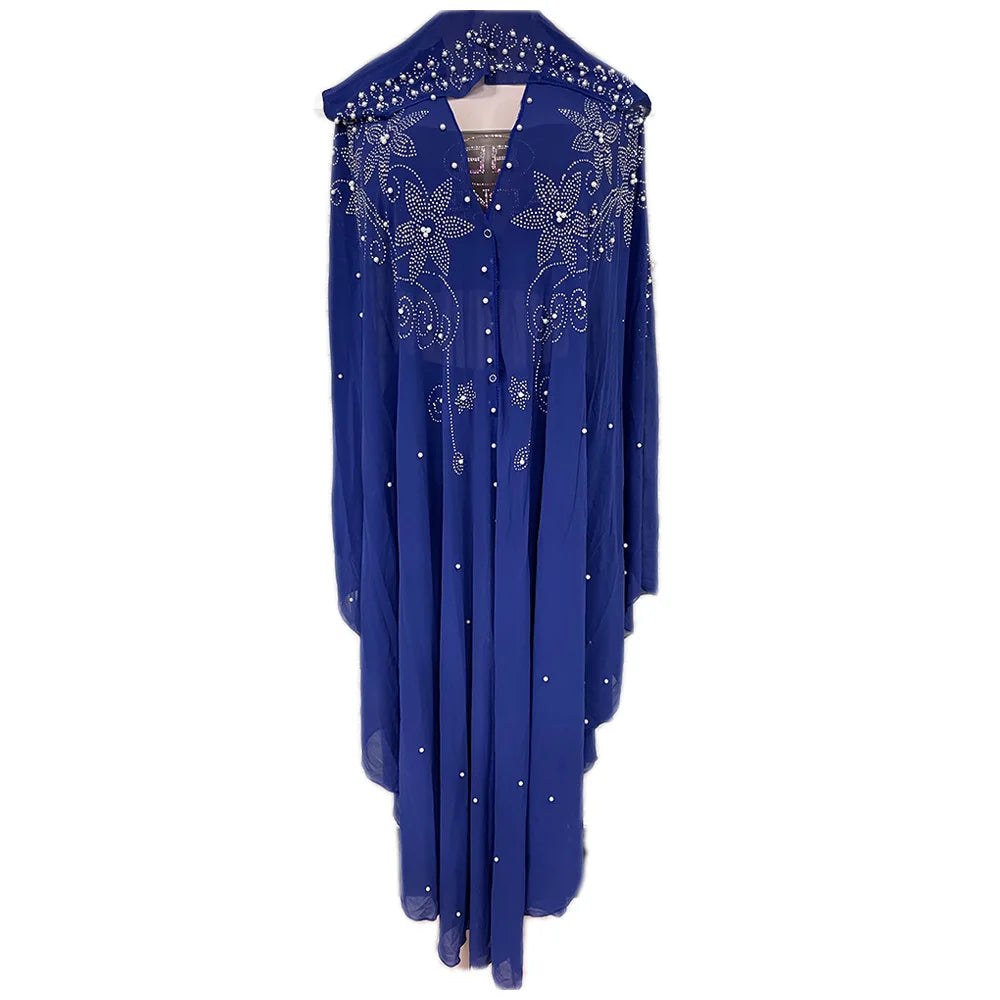 Abaya Morocco Kaftan Dubai Hooded Maxi Dress Bat Sleeve Farasha Kaftan Muslim Women African Open Kimono Boubou Evening Long Gown