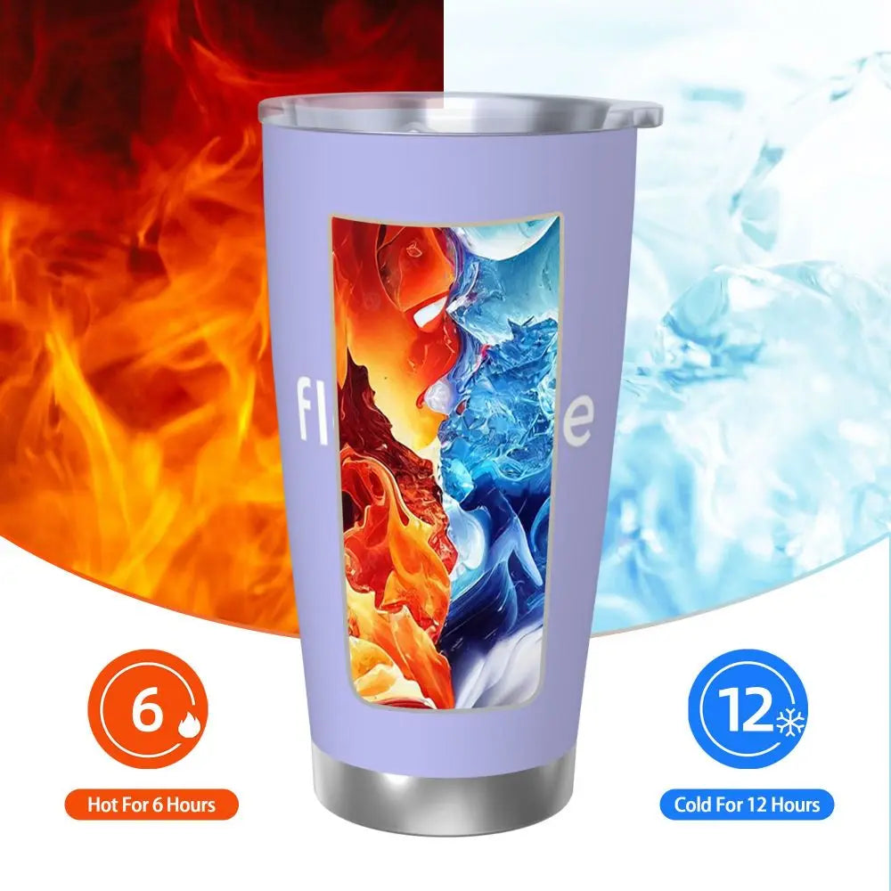 Florence By Mills Stainless Steel Tumbler Vacuum Insulated Mug Thermal Cold Cup Straw With Lid 20oz