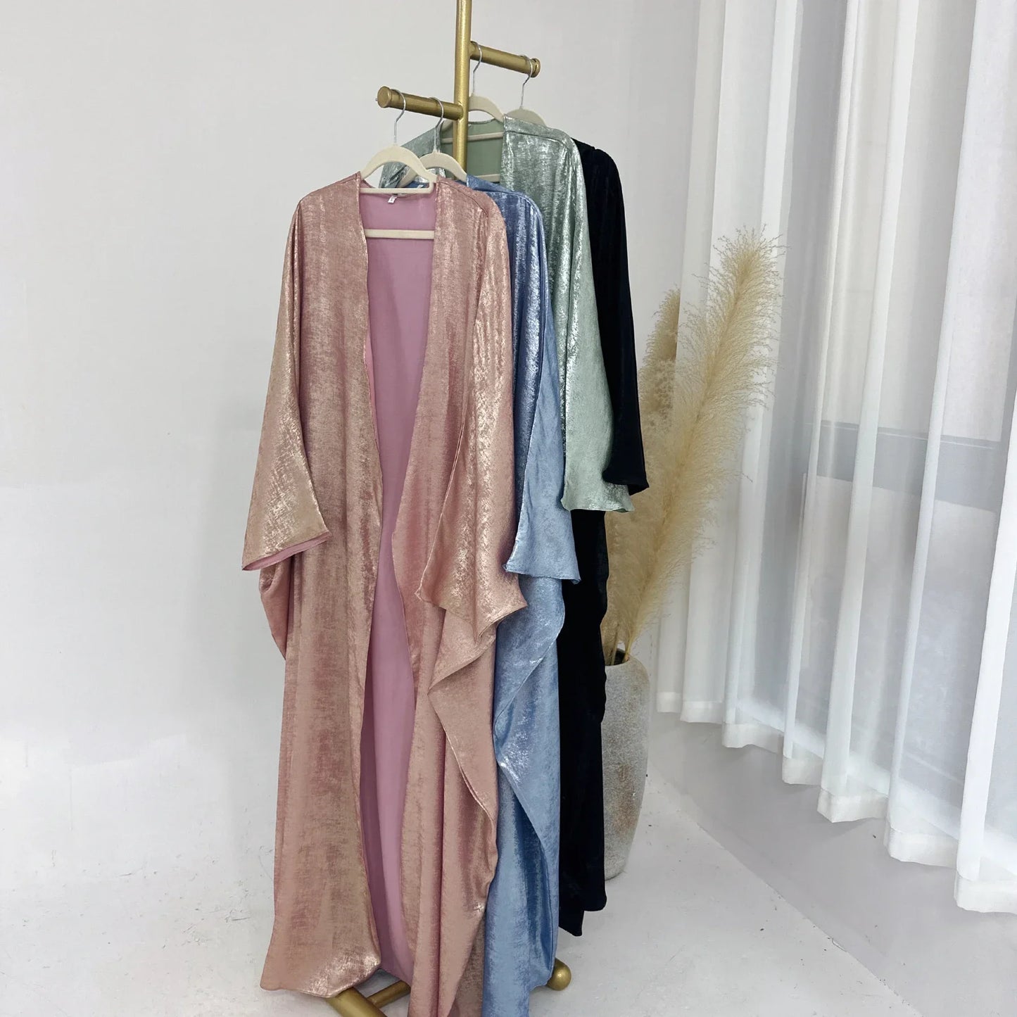 2025 Fashion Elegant Dubai Turkish Abaya Muslim's Women Inner Under Dress Abayas Open Front Cardigan