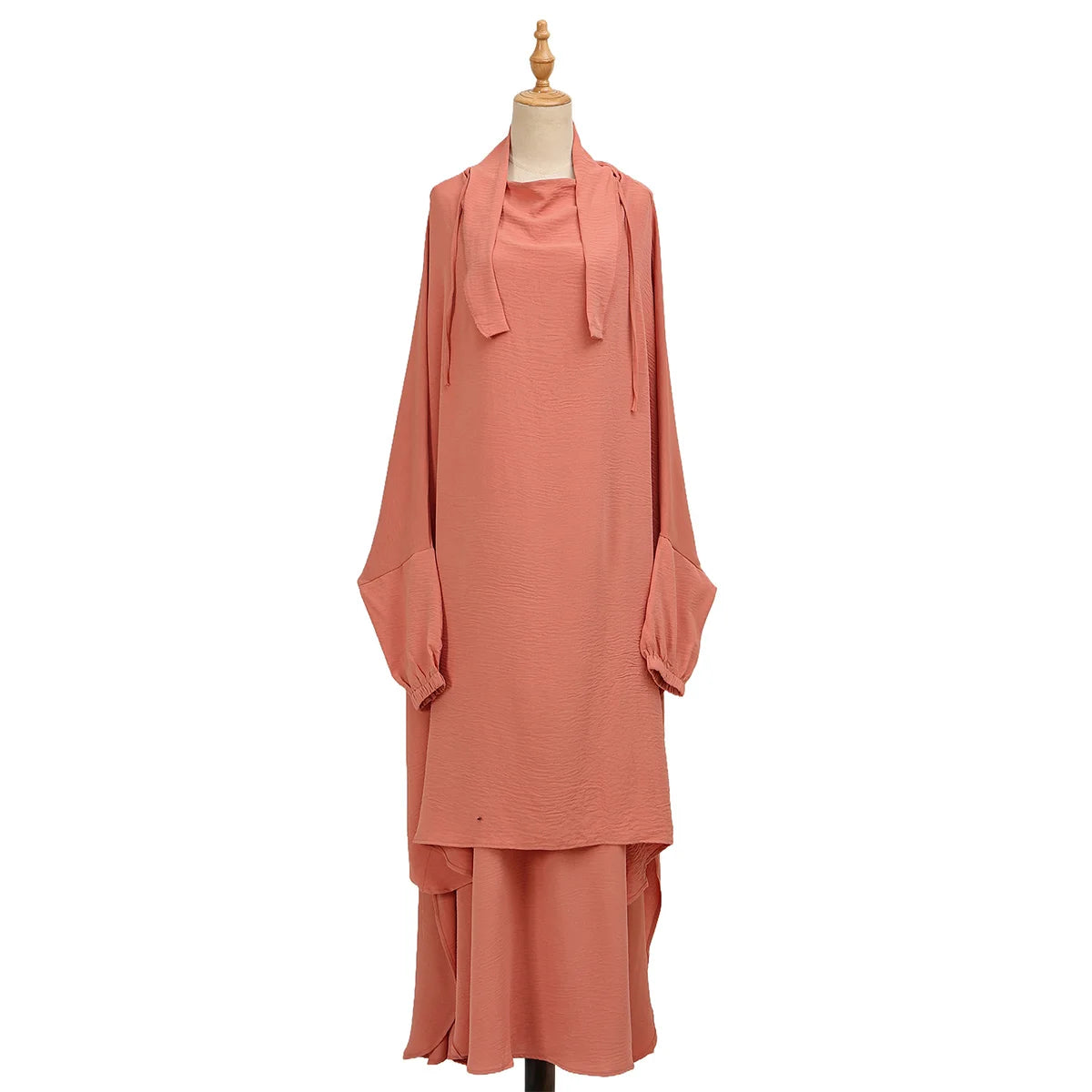 Two Piece Abaya for Woman Jilbab Prayer Set Batwing Hijab Dress Muslim Kimono Kaftan Robe Long Khimar Islam Cloth Jilbab Ramadan