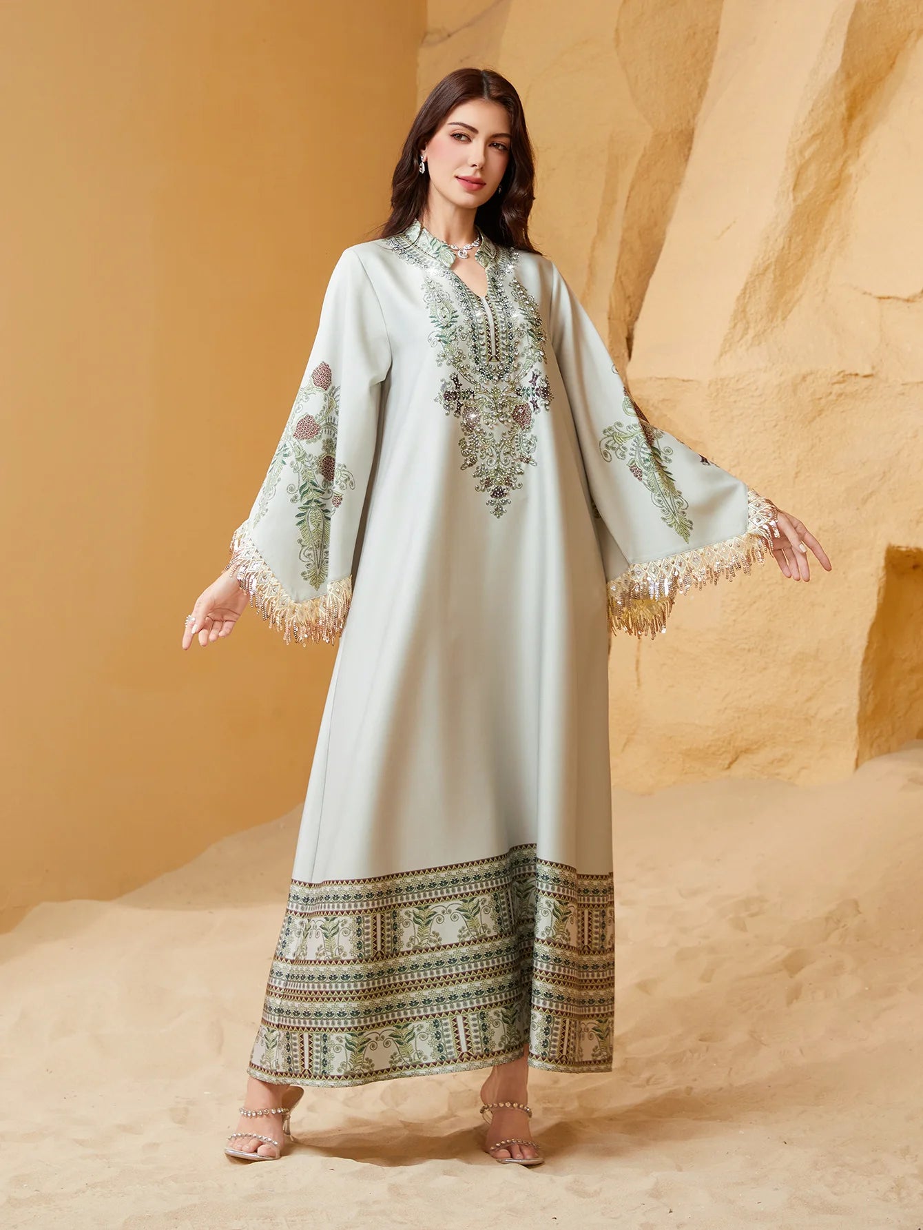 Eid Dress Abaya Women Muslim Kaftan Party Dresses Jalabiya Tassel Vestidos Ramadan Morocco Dubai Abayas Islam Arab Long Robe