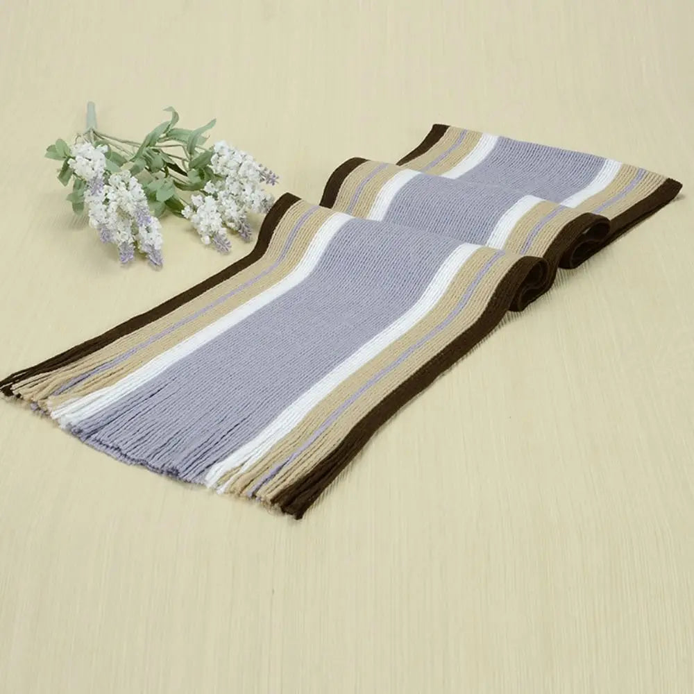 Casual Cashmere Men Striped Scarf Thick Tassel Stole Winter Long Shawl Soft Neck Warm Neck Wrap new Scarf &Wrap