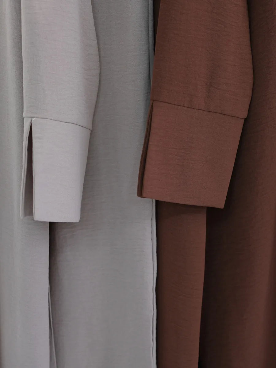 Muslim Dubai Türkiye Abayas For Women solid color Long Dresses buckle two-piece set Modest Ramadan Robe Femme Islam Clothing Set