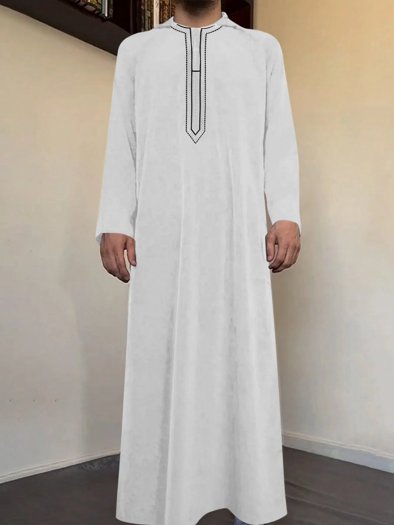 Mid East Islamic Men Clothes Muslim Fashion Abaya Men Embroidered Loose Stand Collar Long Robe Ethnic Style 2026 Man Jubba Thobe