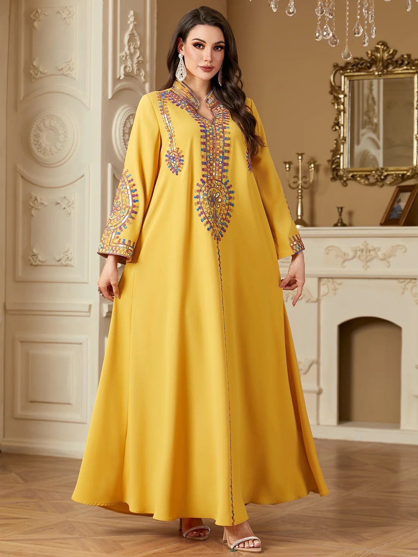 Eid Muslim Embroidery Dress for Women Abaya Party Long Dresses  Caftan Robe Jalabiya Ramadan Morocco Dubai 2025 Vestidos Largos