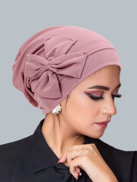 New Muslim Women Inner Hijab Hat Bowknot Turban Indian Bonnet Headscarf Beanies Hair Loss Head Wrap Chemo Cap Turbante Mujer
