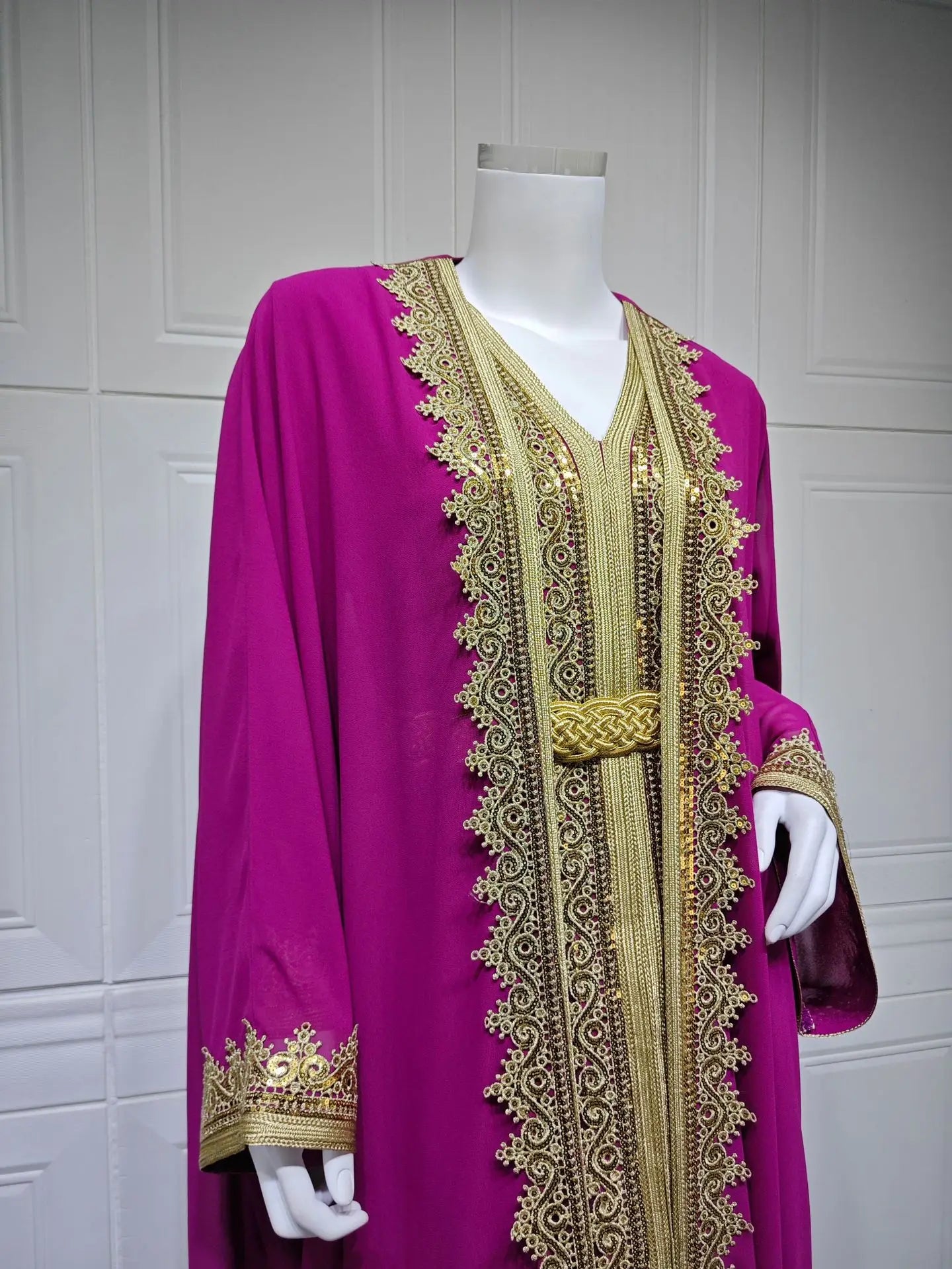 Eid Women Abaya Dress Muslim 2 Piece Set Cardigan with Inner Dress Lace-up Robe Caftan Robe Jalabiya Ramadan Morocco Kaftan 2025