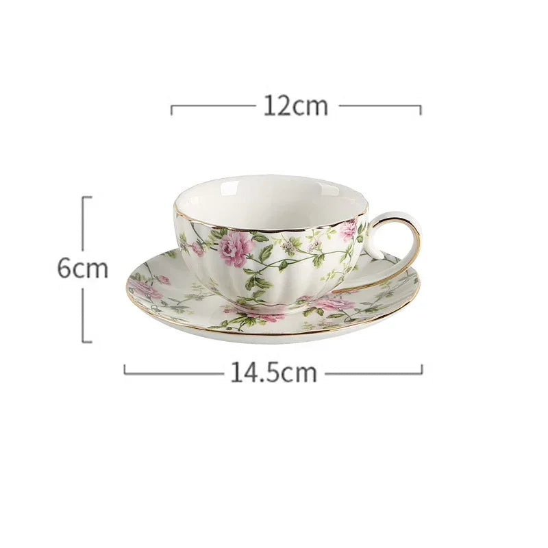 Coffee Mug Golden Border Black Tea Cup Afternoon Tea Mug Rural Style Coffee Cup and Plate Set Fragmented Pumpkin Cups and Plates