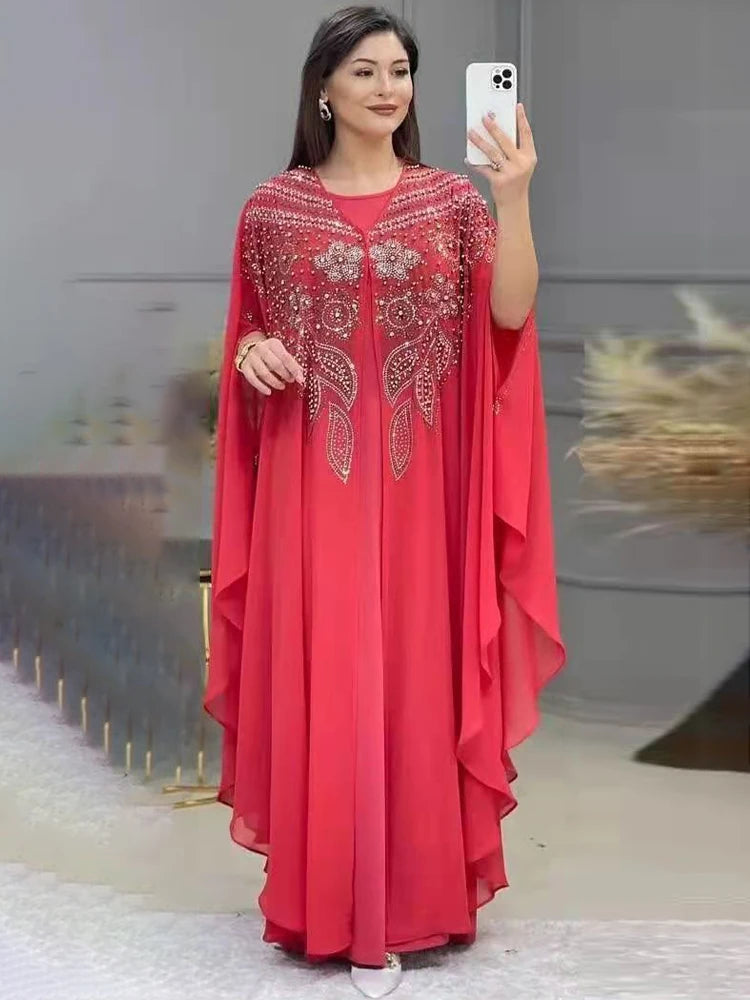 Abayas For Women Dubai Luxury 2025 Chiffon Boubou Muslim Fashion Dress Caftan Marocain Wedding Party Occasions Djellaba Femme