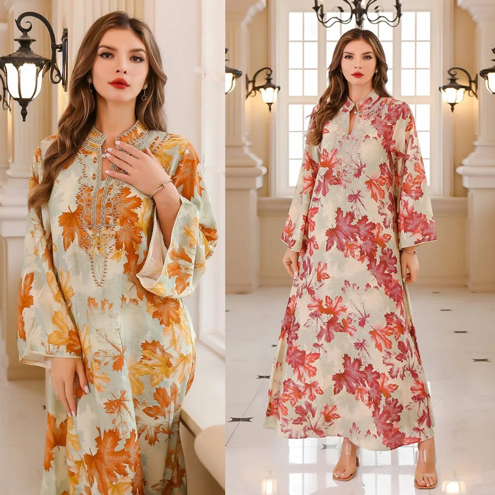 Abaya Dress - Summer Dubai Style Muslim Maxi Robe Long Dress Suitable for Casual and Outdoor Occasions