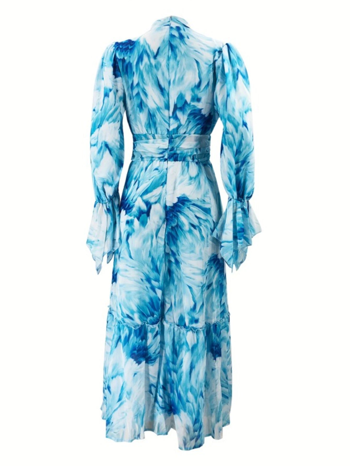 Eid Women Dress Abaya Muslim Boho Tie Dye Print Maxi A-line Ramadan Jalabiya Dubai Long Robe Kaftan Islam Vestidos Largos 2025