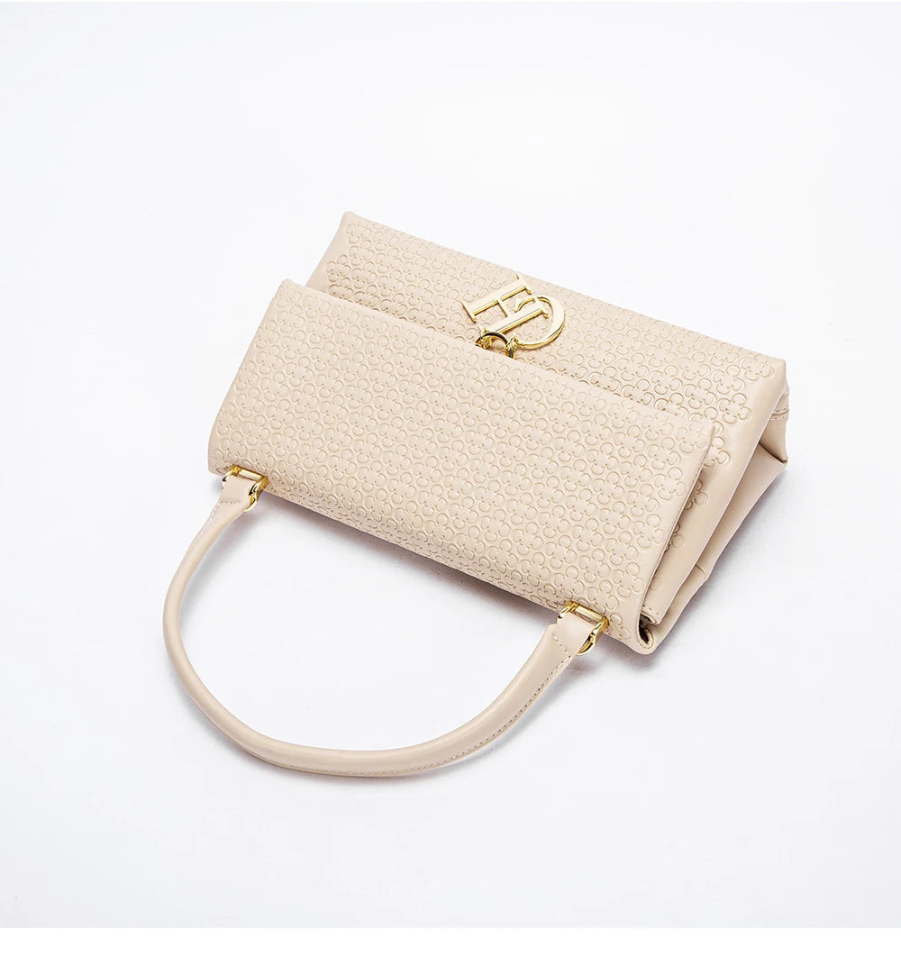 Unique Fashion Printed Women's Handbag Metal Accessories Solid Color Elegant Simplicity Women's Shoulder Bag
