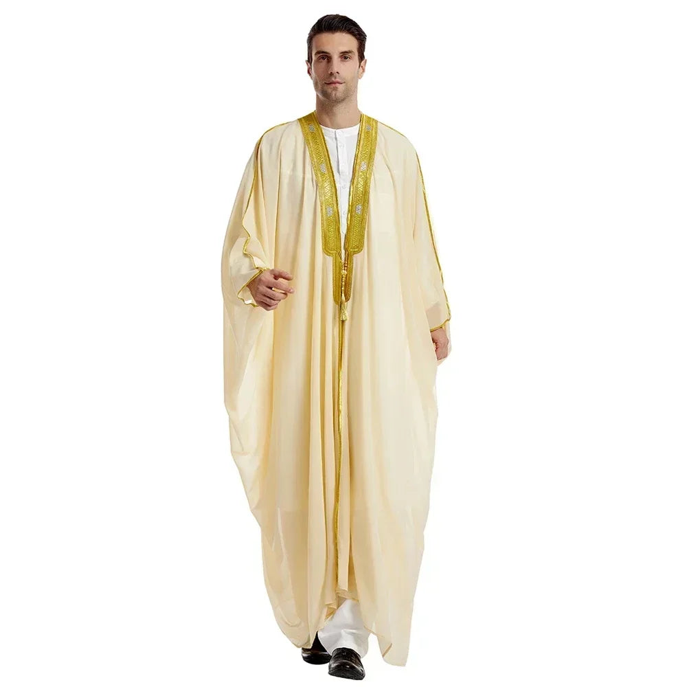 Men Kebaya Open Muslim Kimono Abaya Turkey Arabic Islam Djellaba Homme Robe Musulmane Hombre Ramadan Abayas for Prayer Clothes